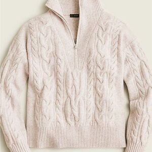 J. Crew Cable Knit Half-zip Sweater in super soft yarn size small